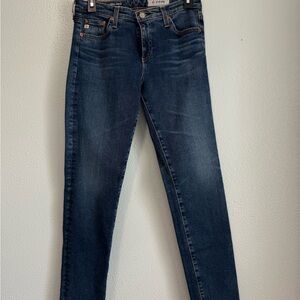 AG Adriano Goldschmied Dark Blue Straight Leg Jeans